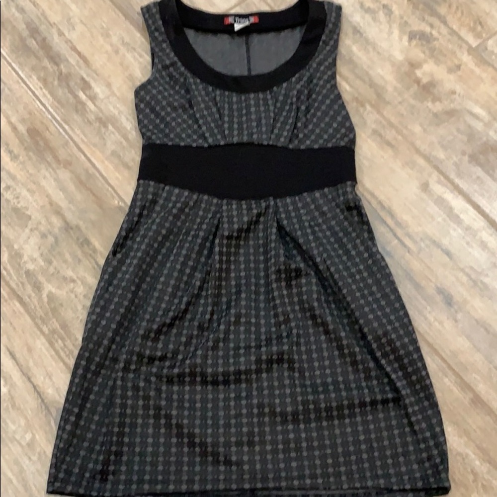 Black and grey mini dress